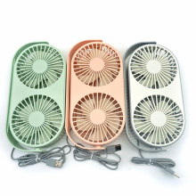 USB Small 360 Degree 3 Speeds Double Head Table Desk Electric Portable Mini Fan